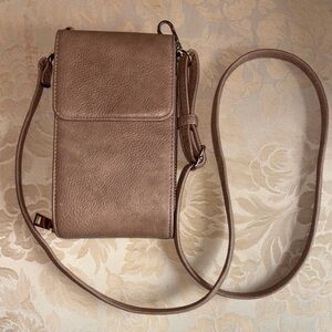 Unisex Brown Leather Crossbody Bag